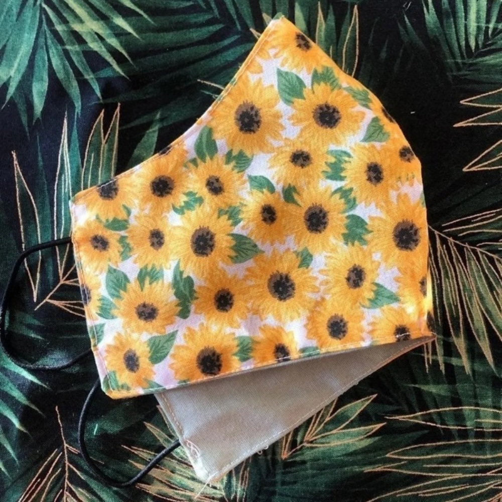 Sunflower reversible handmade face mask